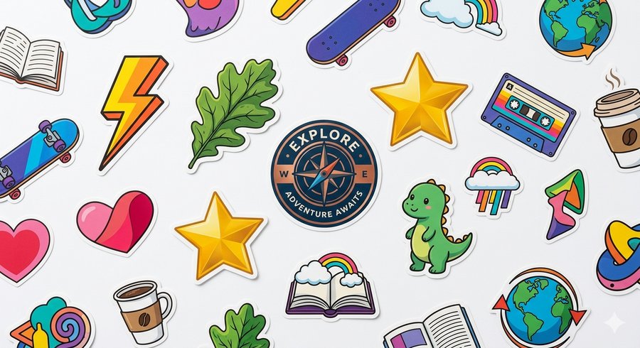 Custom die-cut logo stickers for businesses
